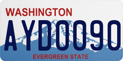 WA license plate AYD0090