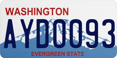 WA license plate AYD0093