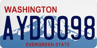 WA license plate AYD0098
