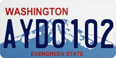 WA license plate AYD0102