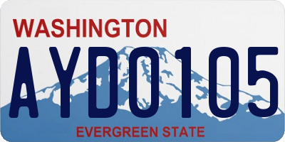 WA license plate AYD0105