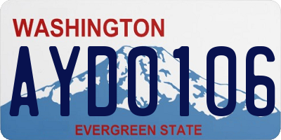 WA license plate AYD0106