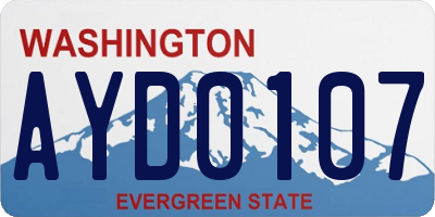 WA license plate AYD0107