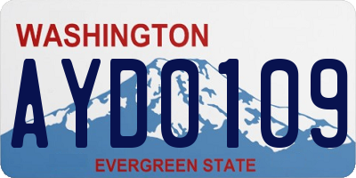 WA license plate AYD0109