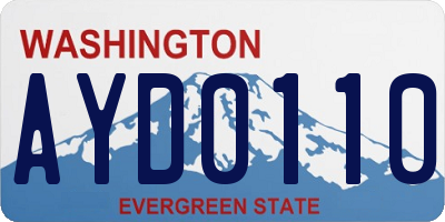 WA license plate AYD0110