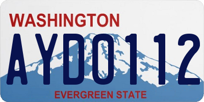 WA license plate AYD0112