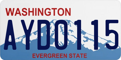 WA license plate AYD0115