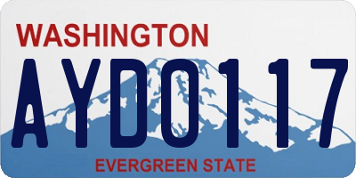 WA license plate AYD0117