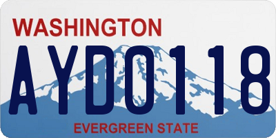 WA license plate AYD0118