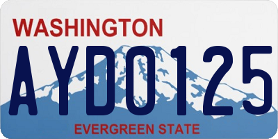 WA license plate AYD0125