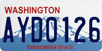 WA license plate AYD0126