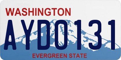 WA license plate AYD0131