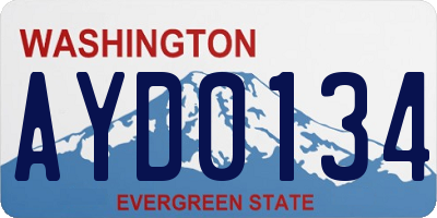 WA license plate AYD0134