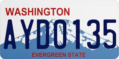 WA license plate AYD0135