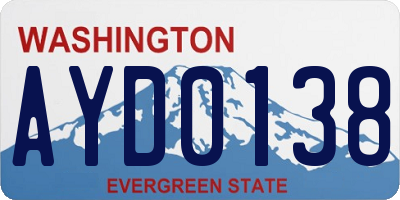 WA license plate AYD0138