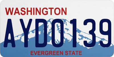 WA license plate AYD0139