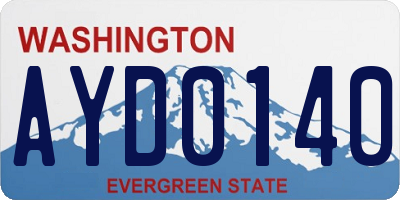 WA license plate AYD0140