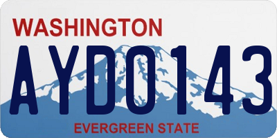 WA license plate AYD0143