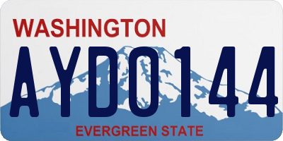 WA license plate AYD0144