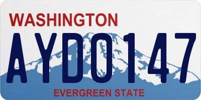 WA license plate AYD0147