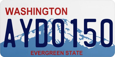 WA license plate AYD0150