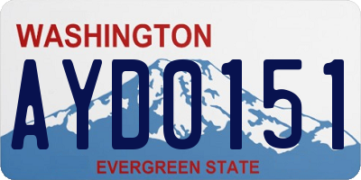 WA license plate AYD0151