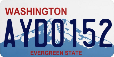 WA license plate AYD0152