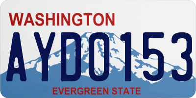 WA license plate AYD0153