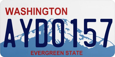 WA license plate AYD0157