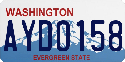 WA license plate AYD0158