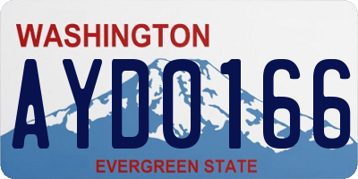 WA license plate AYD0166