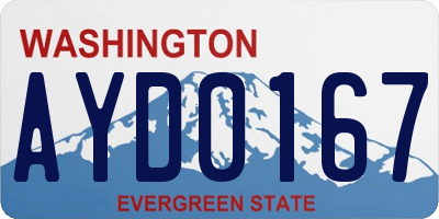 WA license plate AYD0167