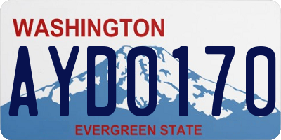 WA license plate AYD0170