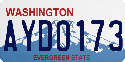 WA license plate AYD0173