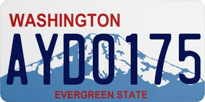 WA license plate AYD0175