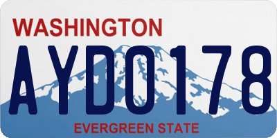 WA license plate AYD0178
