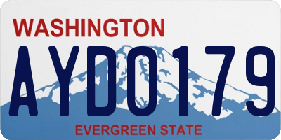 WA license plate AYD0179
