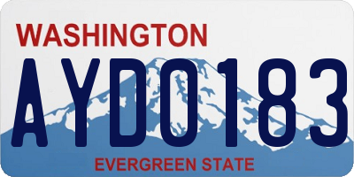 WA license plate AYD0183