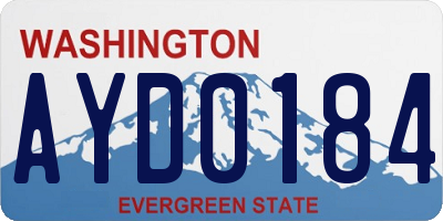 WA license plate AYD0184