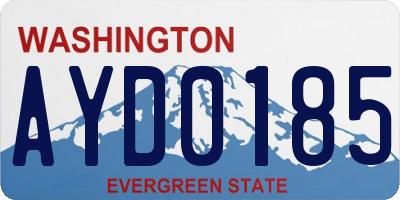 WA license plate AYD0185