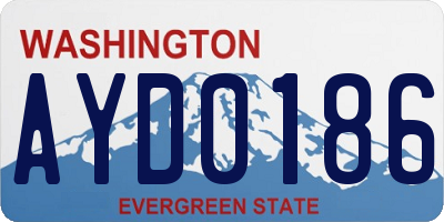 WA license plate AYD0186