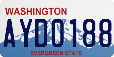 WA license plate AYD0188