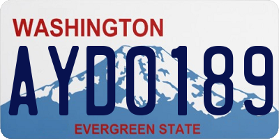 WA license plate AYD0189