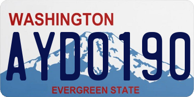 WA license plate AYD0190