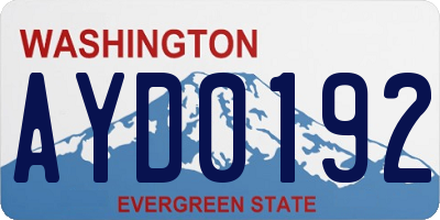 WA license plate AYD0192