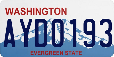 WA license plate AYD0193