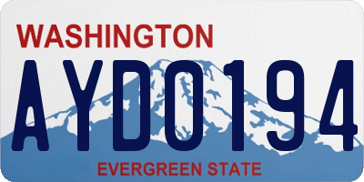 WA license plate AYD0194