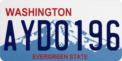 WA license plate AYD0196