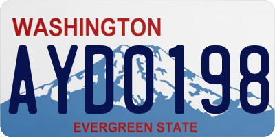 WA license plate AYD0198