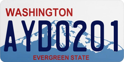 WA license plate AYD0201